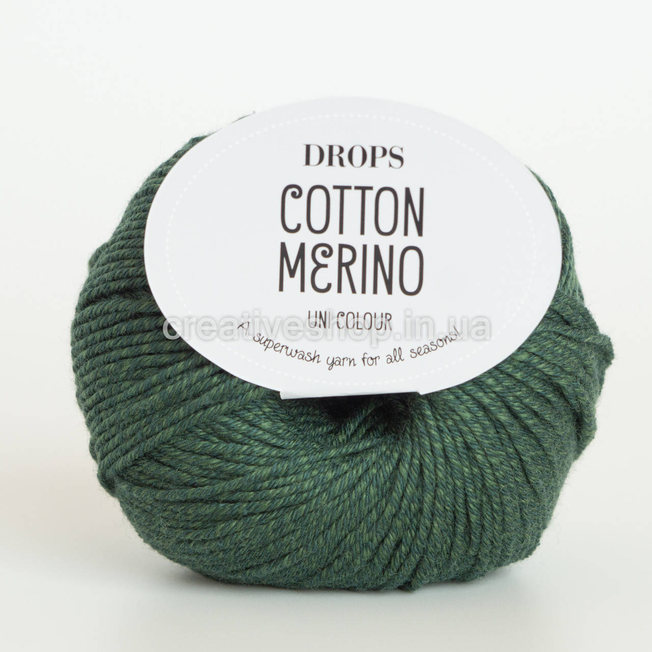 

Пряжа DROPS Cotton Merino (цвет 22 dark green)