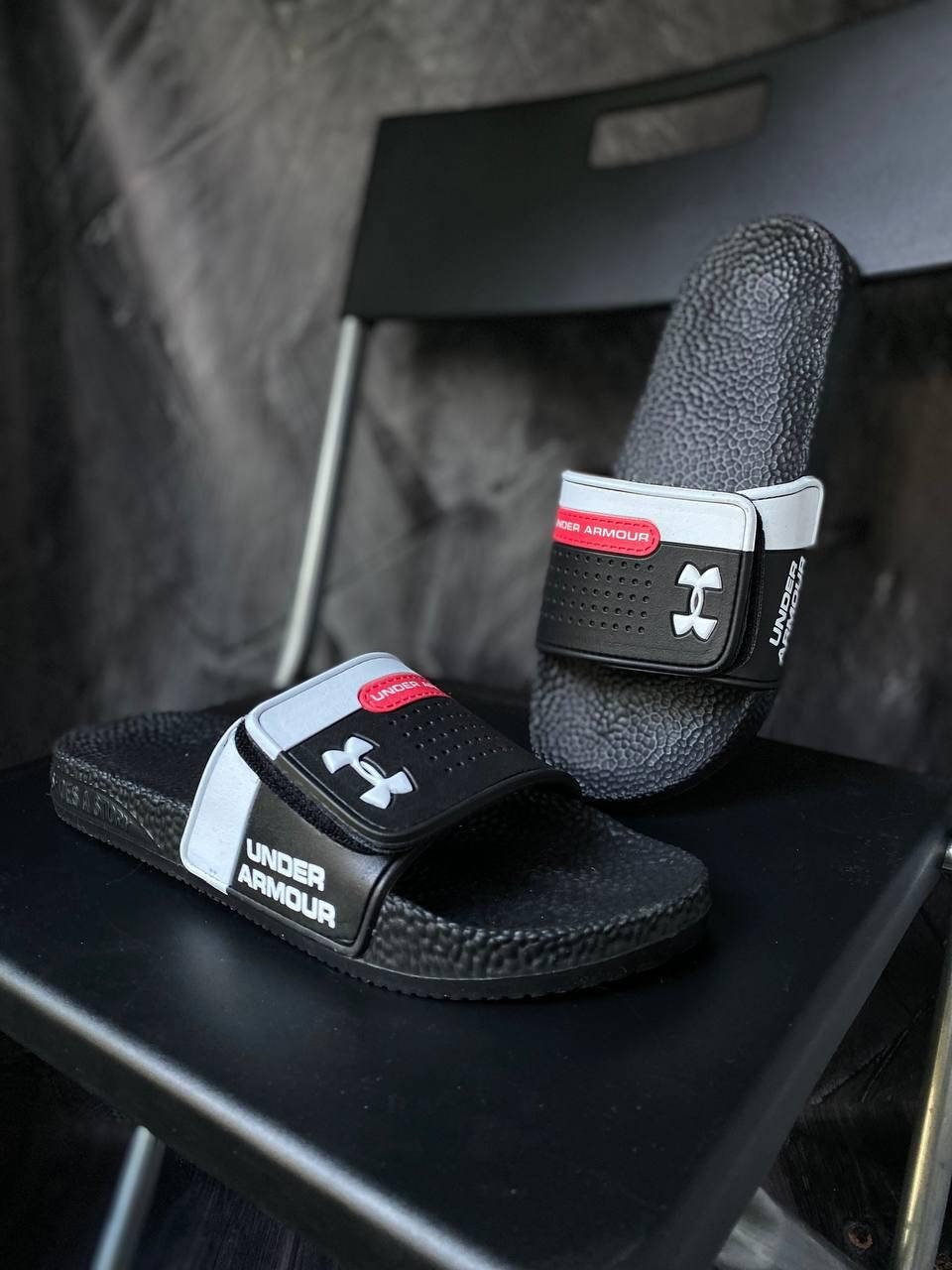 

Мужские летние шлепанцы черные Under Armour пена лето легкие мягкие удобные 43, Черный