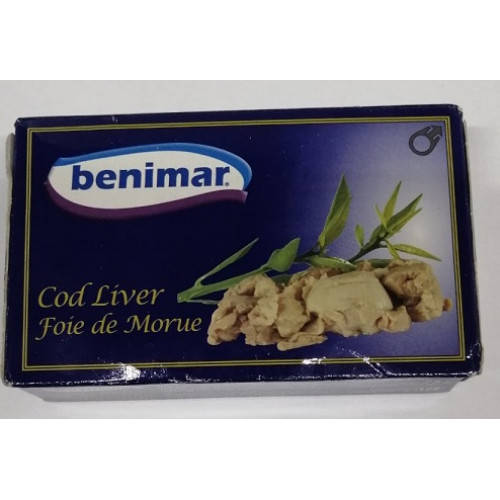 

Печень трески копченая Benimar Higado de bacalao ahumado 100г Испания