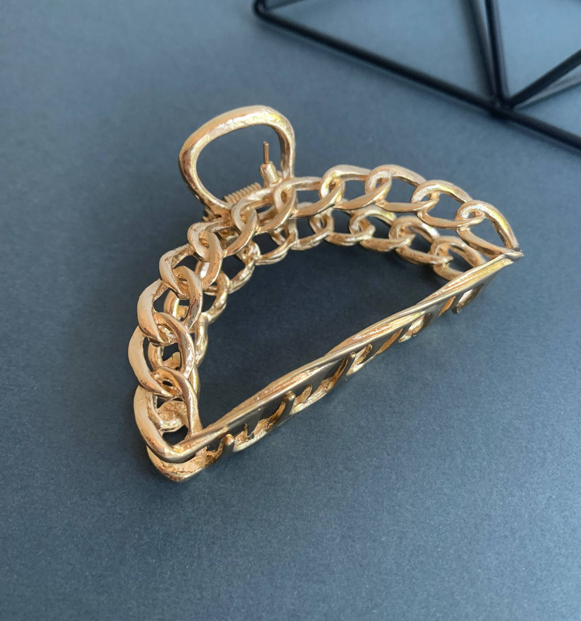 

Крабик для волос большой золото, краб металл крупный, заколка женская краб, Золотистый