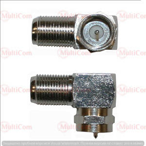 

01-09-154. Переходник штекер F - гнездо F, угловой, металл