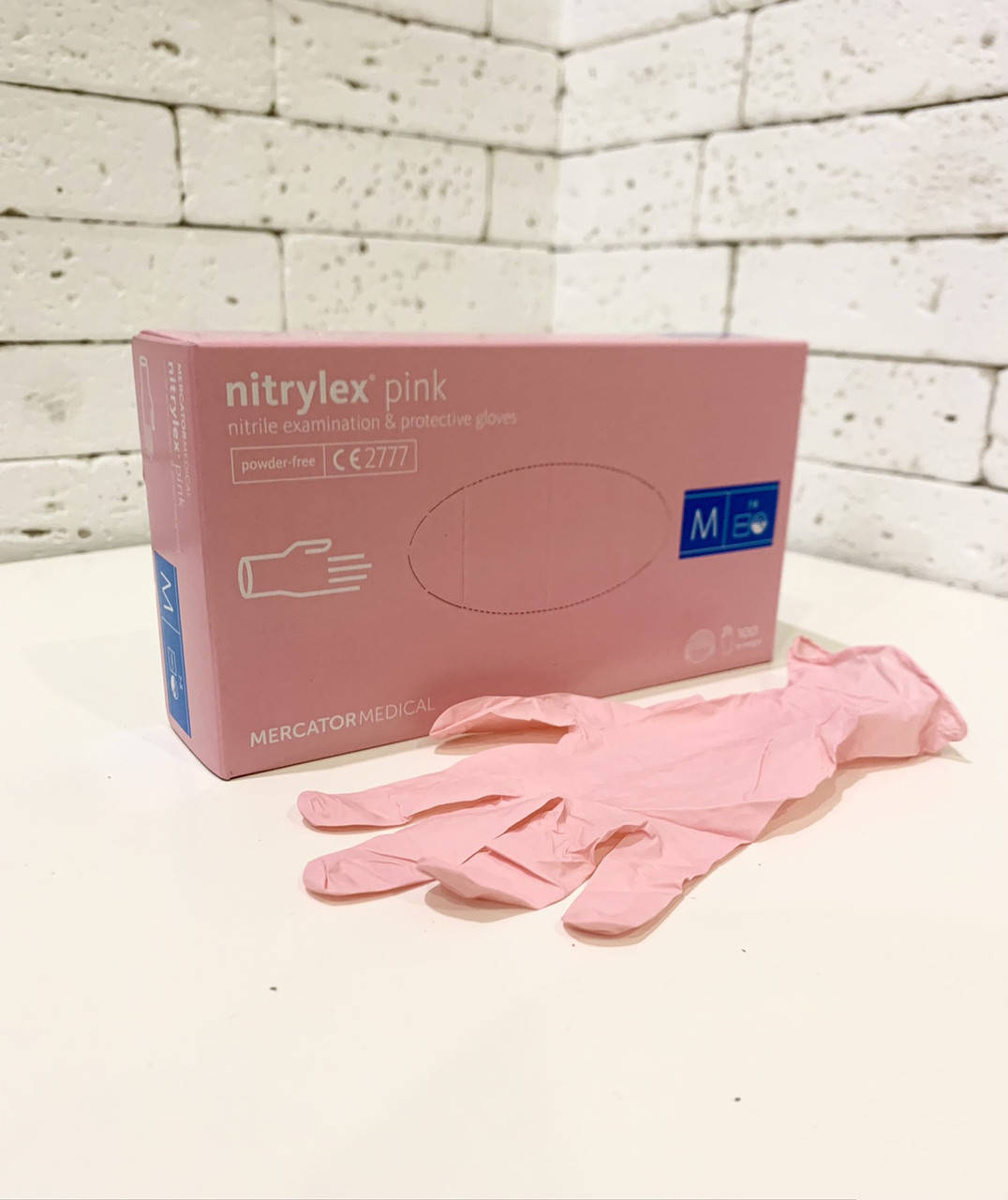 

Перчатки нитриловые, неопудренные Nitrylex Pink, размер М, розовые, 100 шт, Розовый