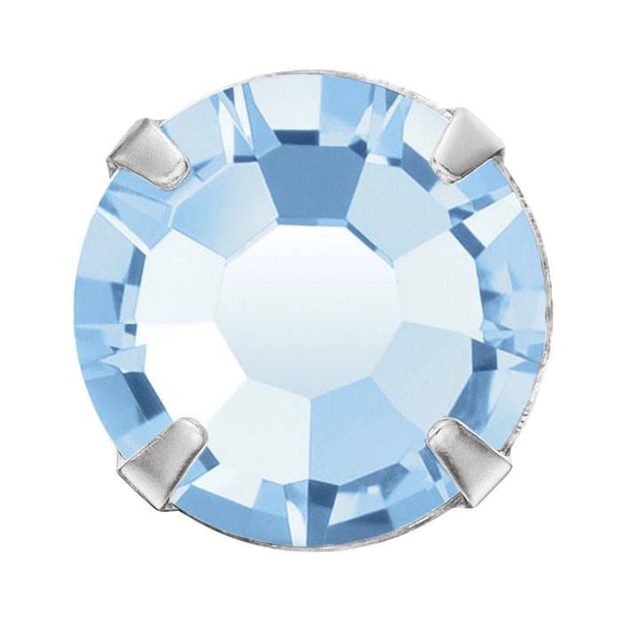 

Стразы в цапах Preciosa (Чехия)  Aquamarine/серебро, Голубой