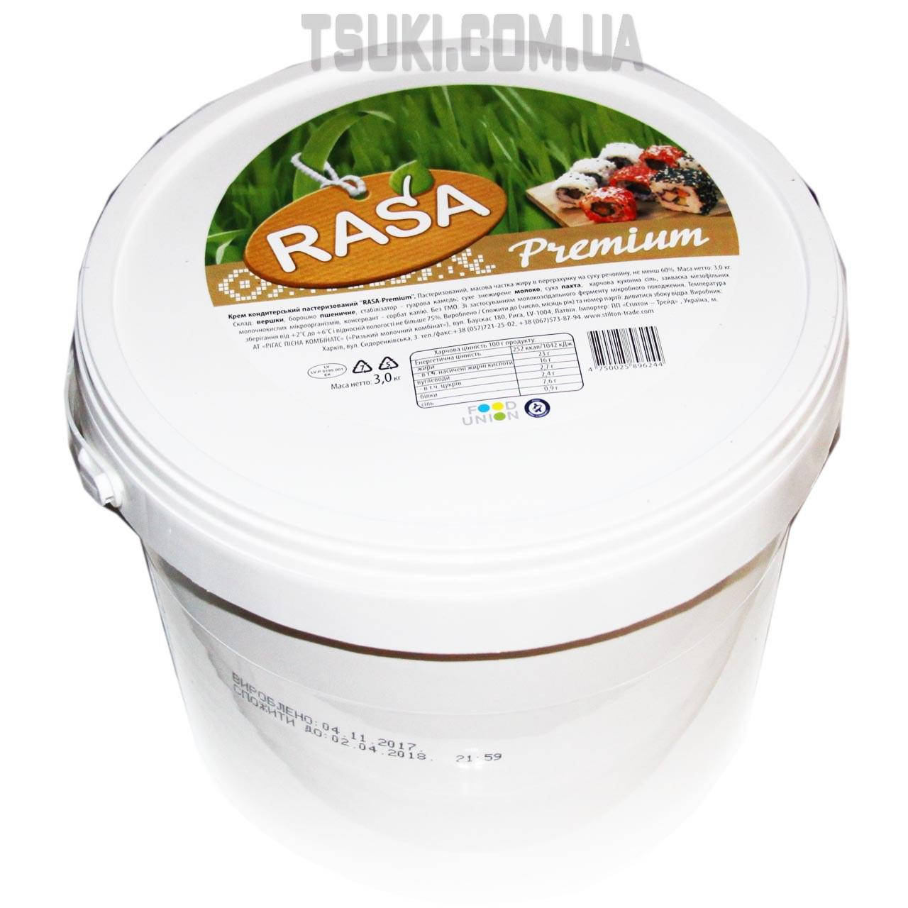 

Крем сыр для суши "RASA-Premium" 60% 3кг.