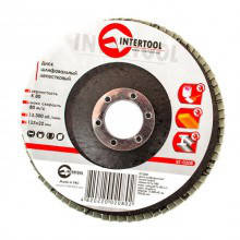 

Диск шлифовальный лепестковый 125x22 мм зерно K80 INTERTOOL BT-0208
