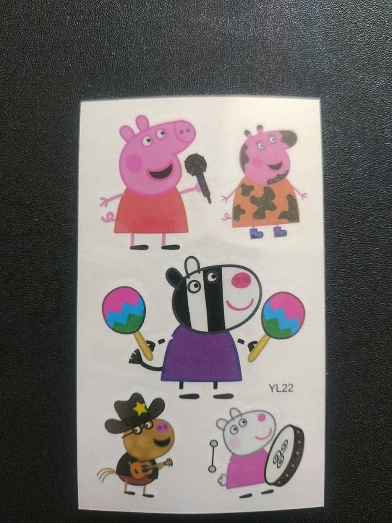 

Флеш тату поросенок Пеппо Peppo, временная татуировка, татуировки на тело, временный рисунок на тело YL22