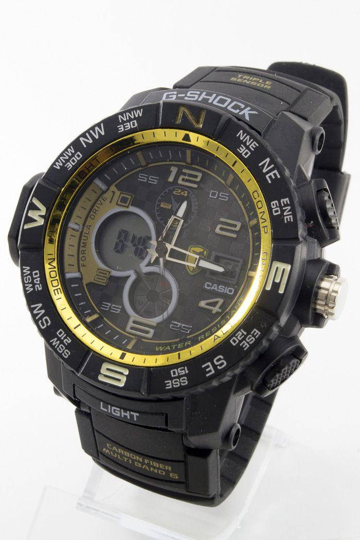 

Часы мужские спортивные наручные Casio G-Shock Черный с желтым (код: 13963)