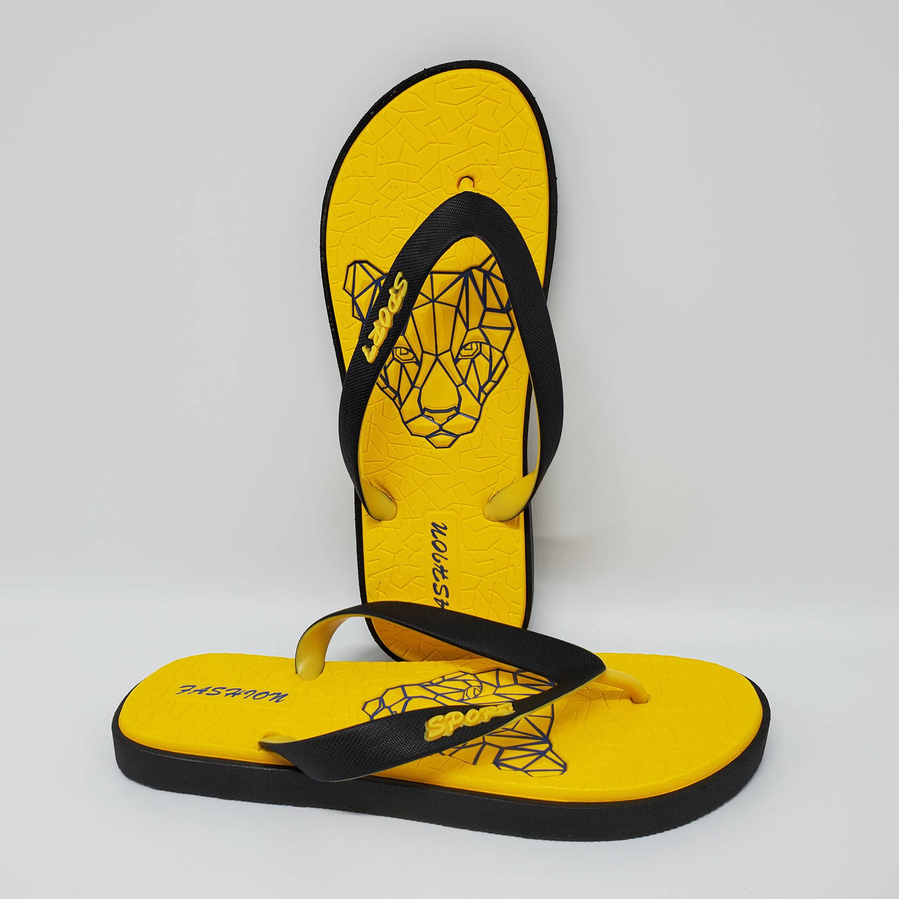 

Вьетнамки,сланцы, шлепанцы мужские,подростковые желто-черные., Желтый
