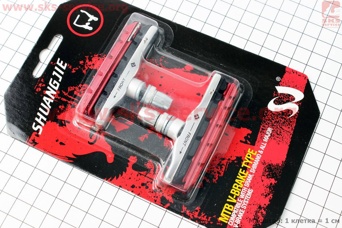 

Тормозные колодки V-brake картриджные, сменный картридж к-кт, на блистере