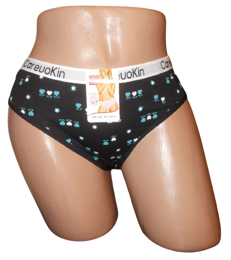 

Трусики женские с сердечками Uokin 6375 XL черные, Черный