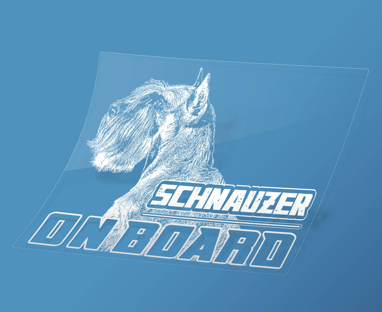 

Автомобильная наклейка Шнауцер на борту (Schnauzer On Board), Белый