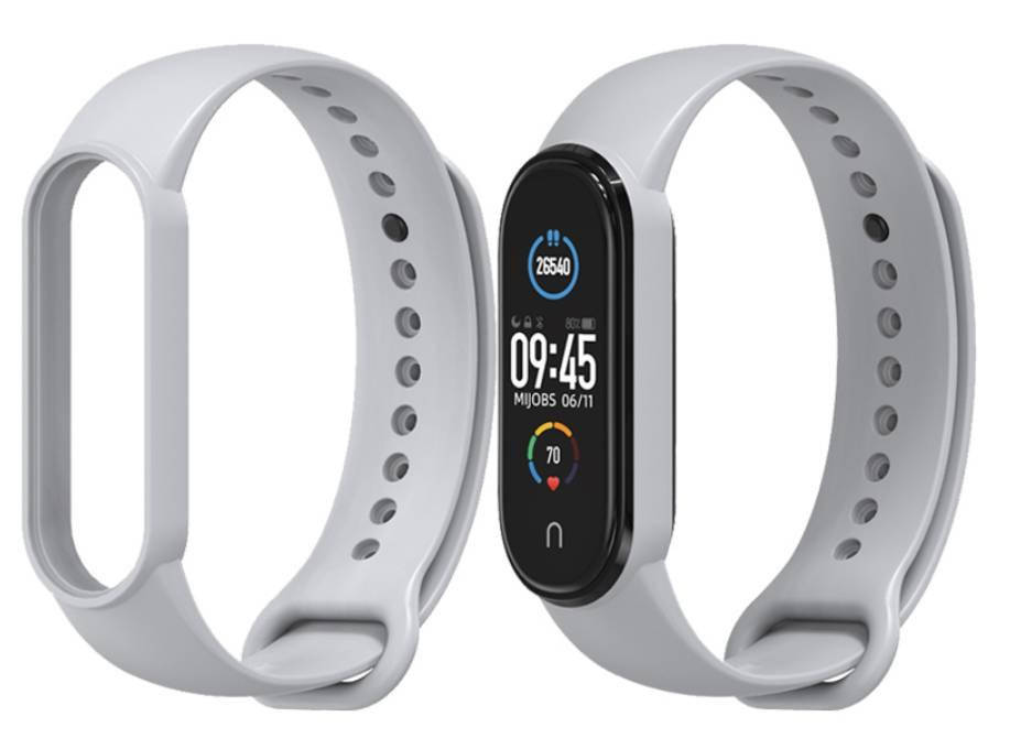 

Ремешок для Mi Band 5 силиконовый BeWatch Ми Бенд Серый (1540604)