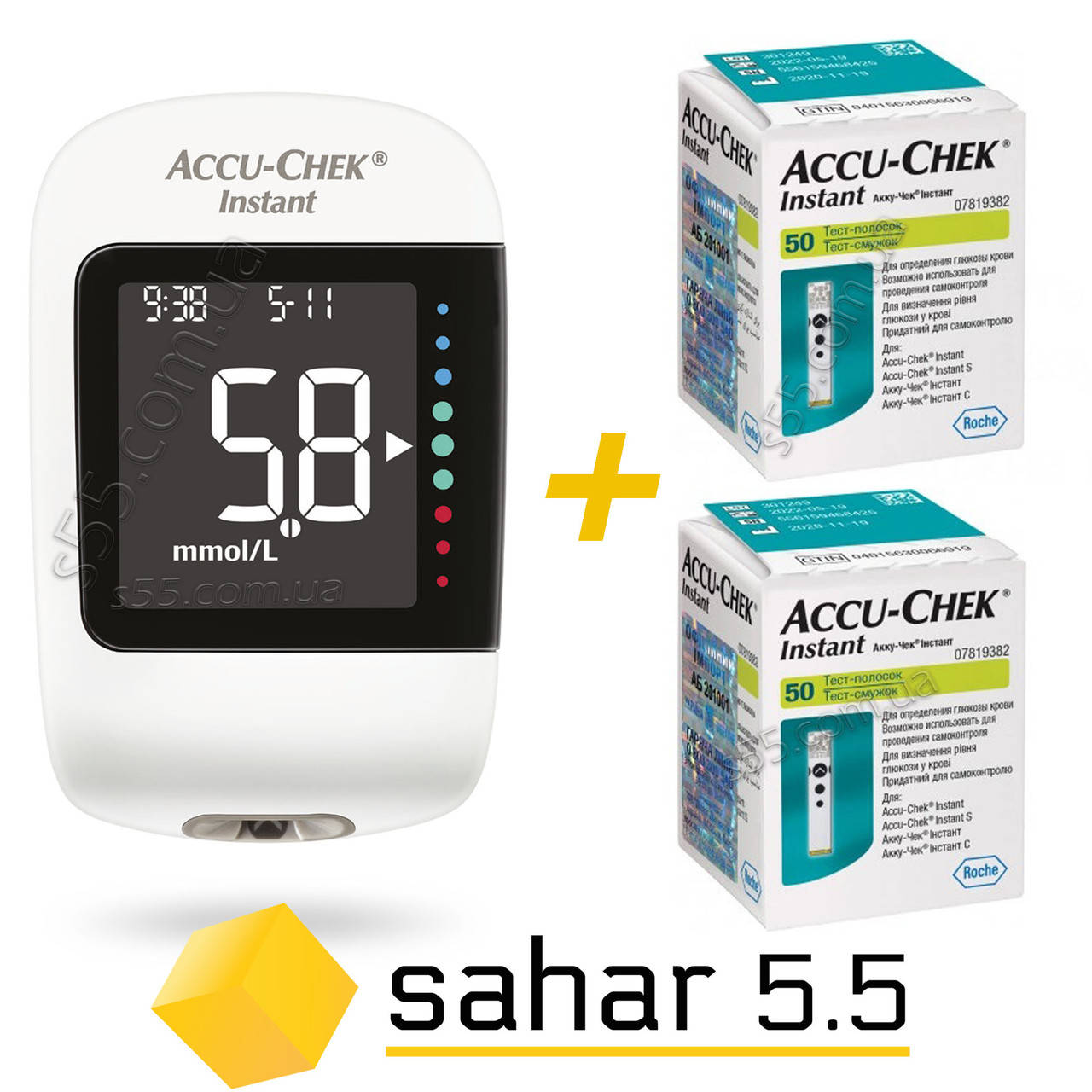 

Глюкометр Акку-Чек Инстант - Accu Check Instant + 110 тест-полоск и 10 ланцетов