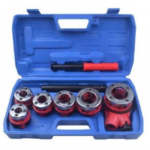 

Клупп трубный со сменными плашками 1/4", 3/8", 1/2", 3/4",1", 1 1/4" 9пр., в кейсе
