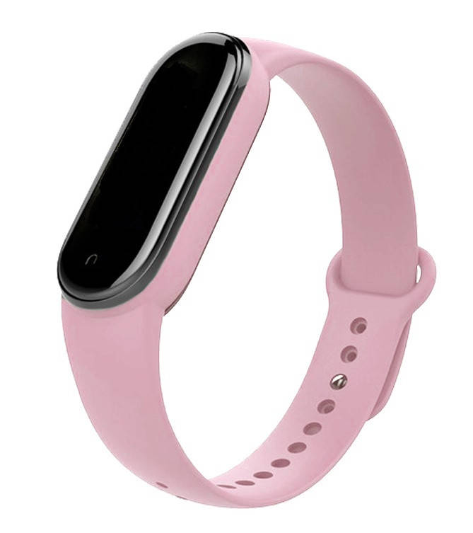 

Mi band 5 ремешок ми бенд 6 силиконовый светло-розовый