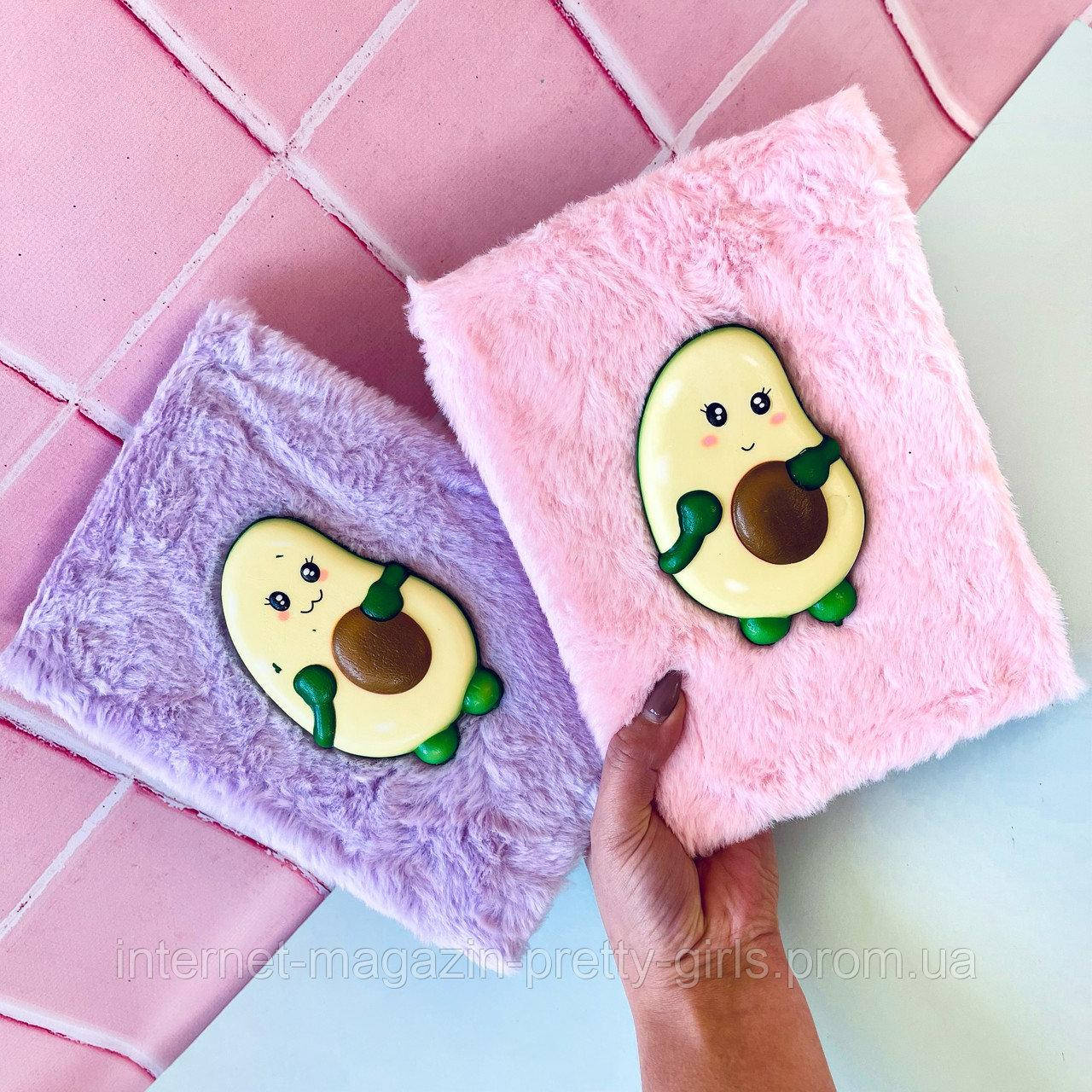 

Блокнот тетрадь А5 80 л клетка Меховой Squishy CK-M- 003, Авокадо