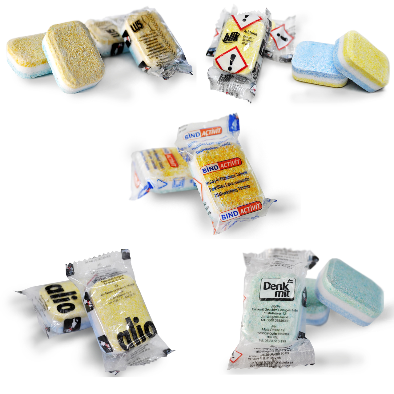 

Микс 2кг ( ~90шт ) таблетки для посудомойки, 3 разных торговых марки