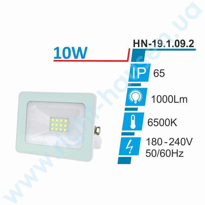 

Прожектор SOFT LED 10W 100LM/W 6500K IP65 білий HN-191092