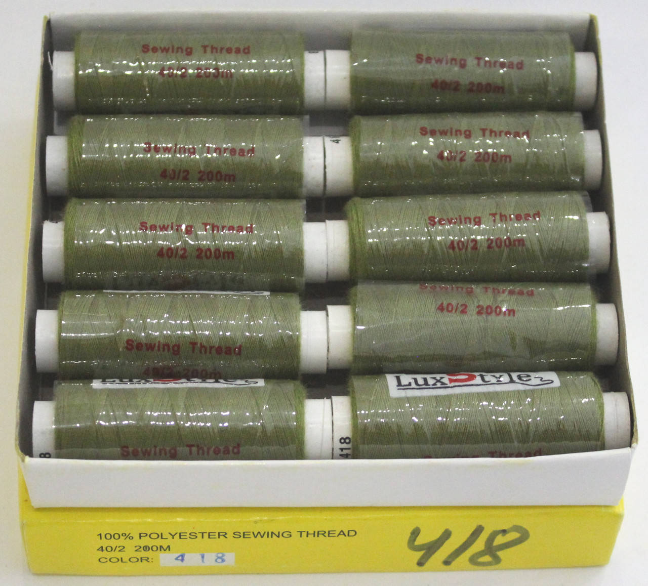 

Нитки швейные LuxStyle 40/2-200м (100% полиэстeр) №418, Разные цвета