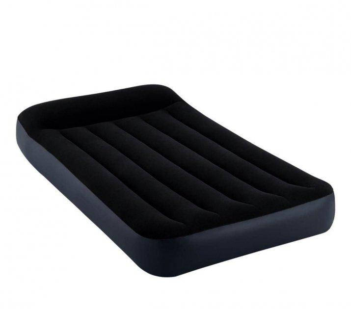

Велюровый надувной матрас для отдыха и сна Intex одинарный 99x191x25 см 64141, Синий