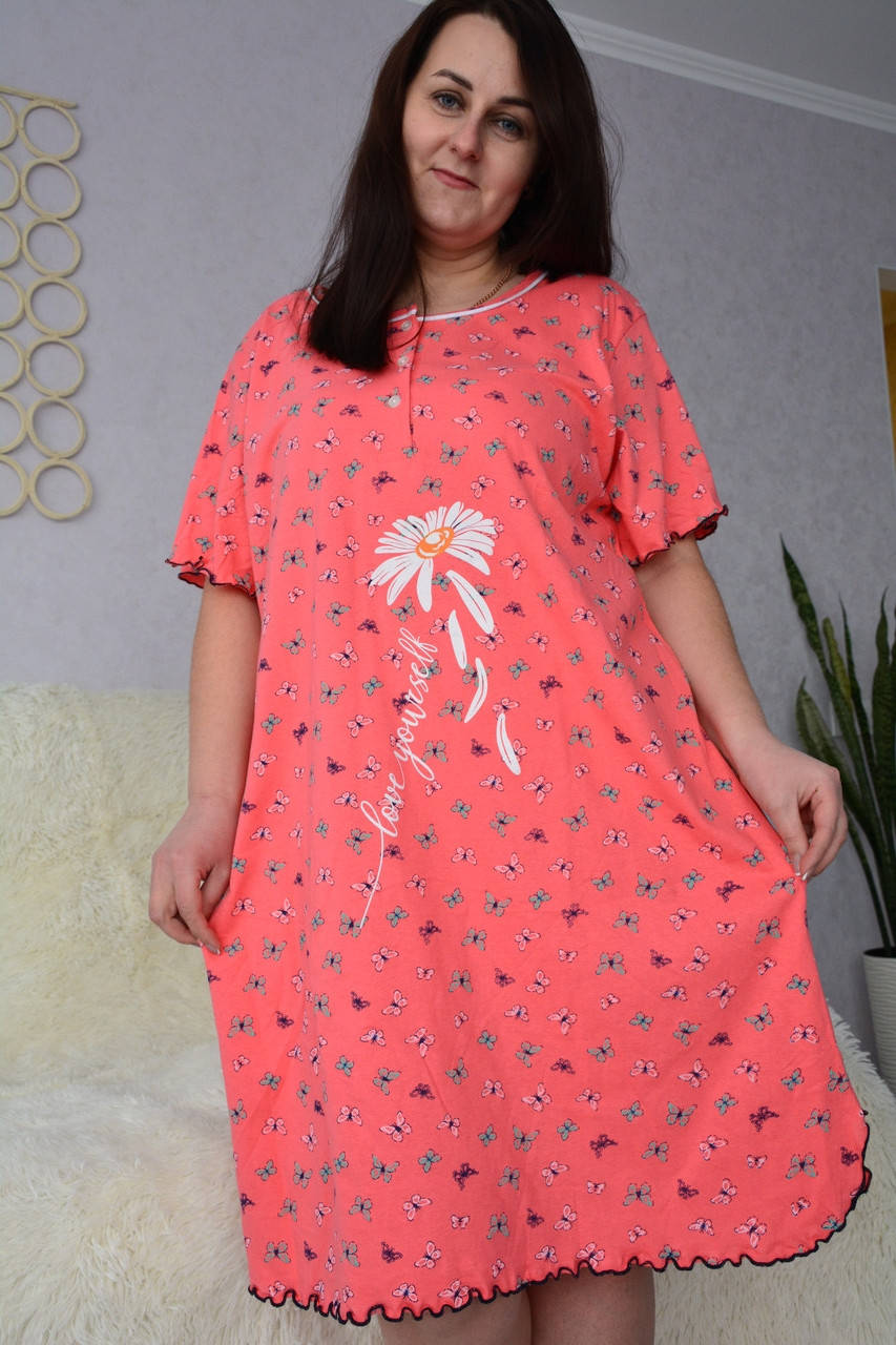 

Нічна сорочка з рукавчиком,норма та батал (великі розміри)❤️ XL