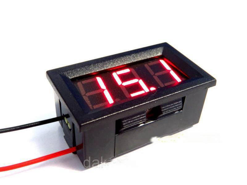 

Вольтметр врезной 12V (mini, красный дисплей)