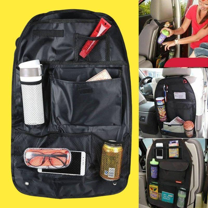 

Органайзер в машину на спинку заднего сиденья черный для авто сумка карман для вещей