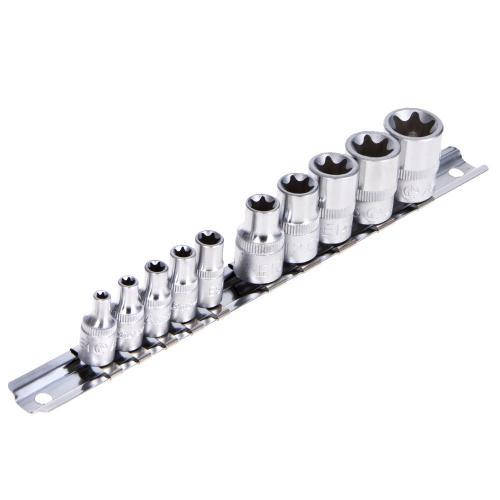 

HANS. Набор торцевых головок внешний торкс 1/4"-3/8"DR Е4-Е18, 10предм. (5610E) (5610Е)