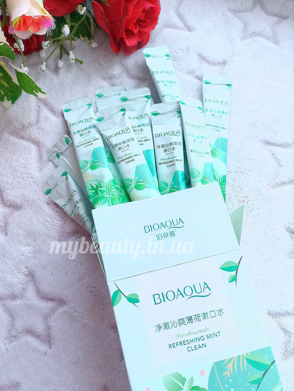 

Вода для полоскания полости рта с экстрактом мяты Bioaqua Refreshing Mint Clean, 10 мл