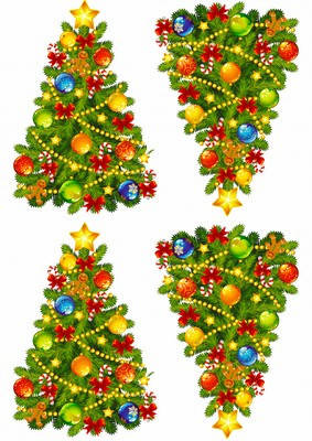 

Вафельная картинка для для пряников, пирожных топперов "Ёлочки", (лист А4) 2