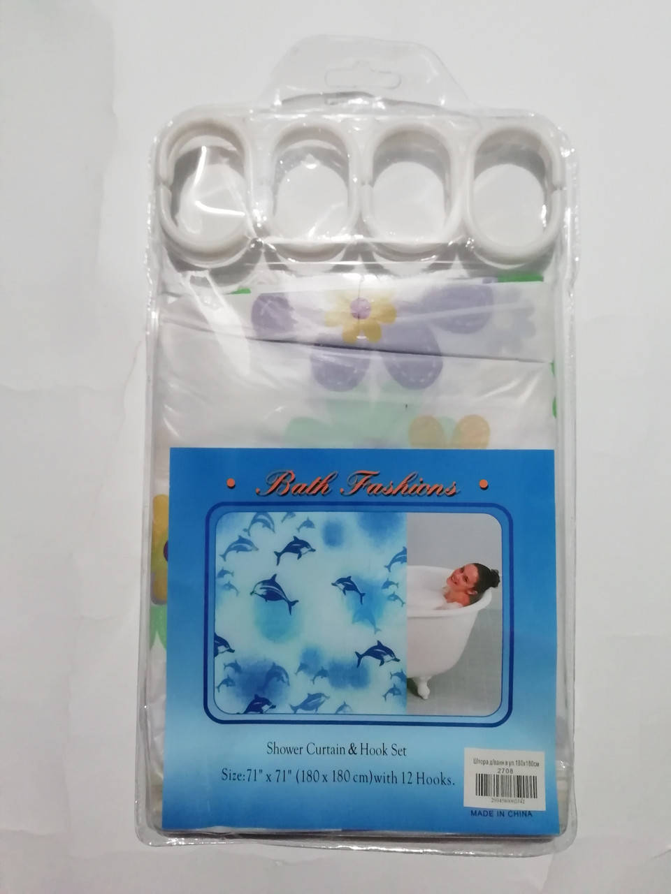 

Штора для душа 180*180 см, Разные цвета