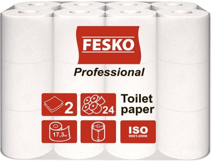 

Туалетная бумага 2 слоя 24шт Fesko Professional S белый