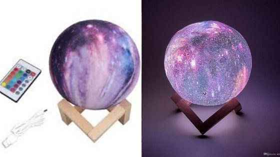 

Ночник 3D Марс сенсорный 15см с пультом, Белый