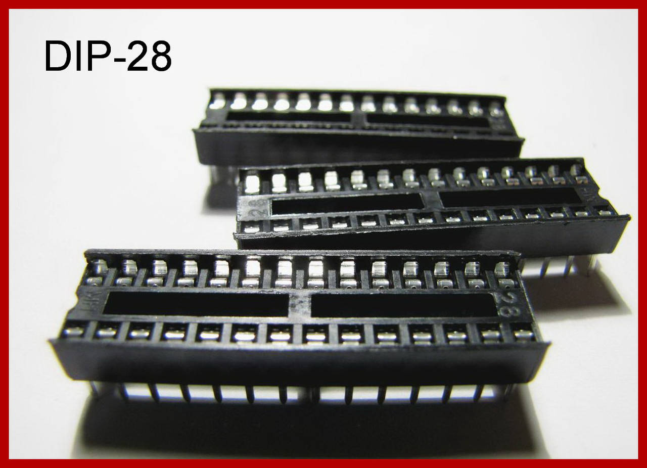 

Панели под микросхемы DIP-28, шаг 2,54.
