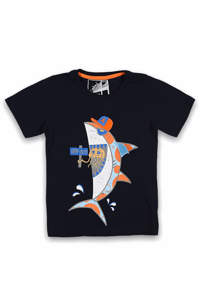 

Футболка детская мальчик темно-синяя almi 130307M