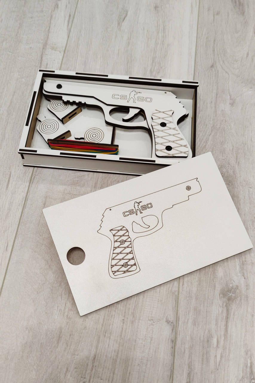 

Игрушка резинкострел с мишенями CS go, в подарочной упаковке, Бежевый