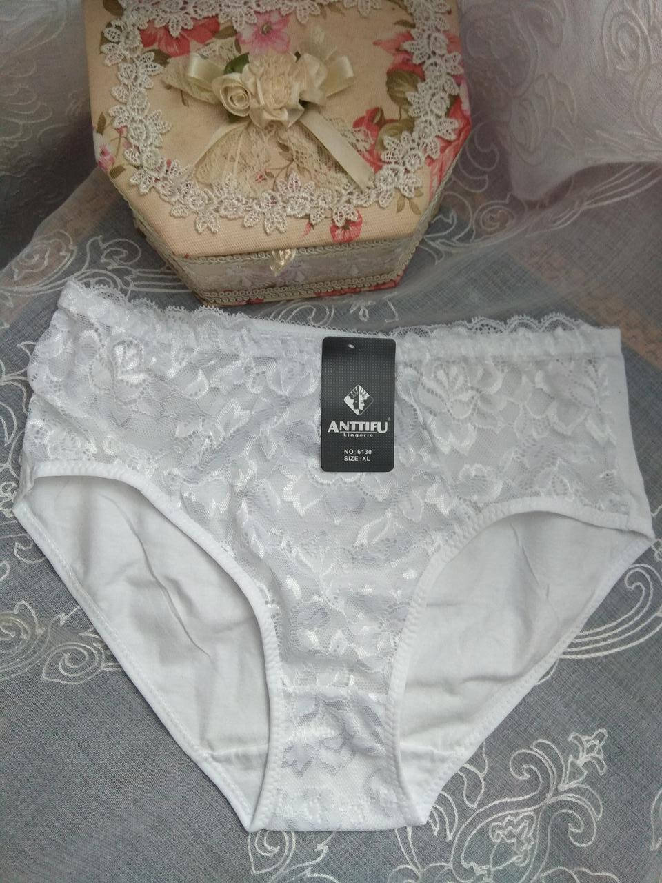 

Хл,2хл,3хл Хлопкові трусики Anttifu з кружевом білі 2XL, Белый