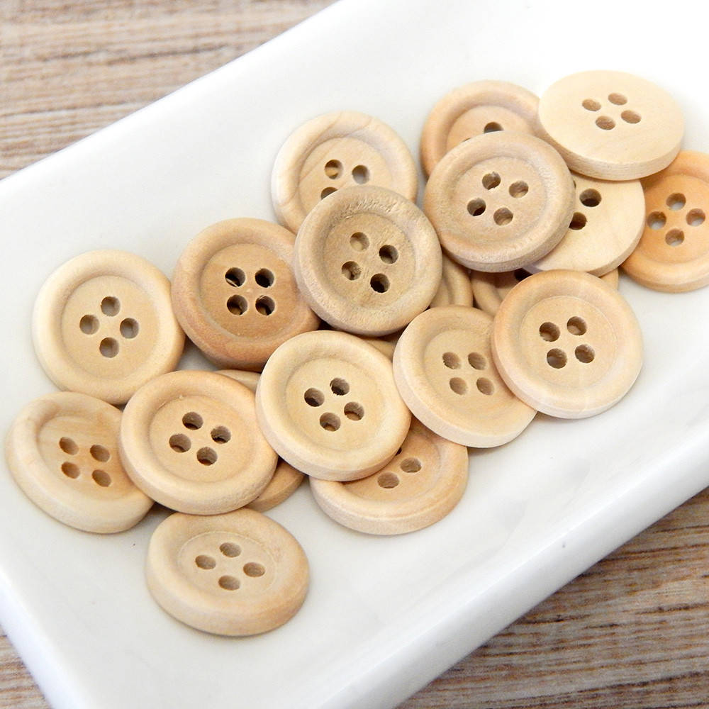 

Пуговицы деревянные натуральные круглые, Ø 15 мм (10 шт)