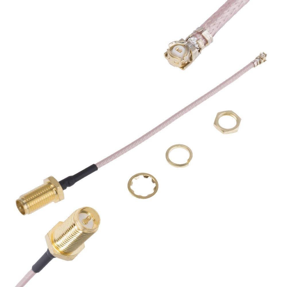

Переходник Ufl-RPSMA (SMA-Reverse Polarity)(RFCA06-50Ω-RG178-100MM) KLS