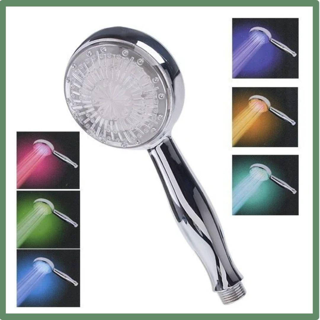 

Душевая лейка со светодиодной подсветкой led shower| Светодиодная насадка для душа, Хром