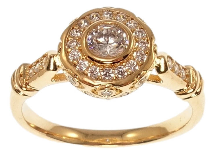 

Кольцо Xuping Позолота 18K "Стиль Ар-Нуво с цирконием" р.19,20