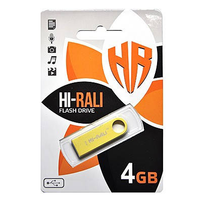 

Флеш-накопитель Usb 4Gb Hi-Rali Shuttle series Gold