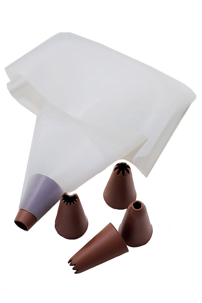 

Кондитерский силиконовый мешок 46,0 см, 24,0 см Профессиональный 5 насадок