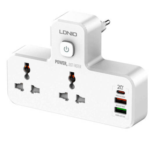 

Качественный Сетевой удлинитель Ldnio SC2311 2 USB + 1 Type-C, Быстрая зарядка с ночником