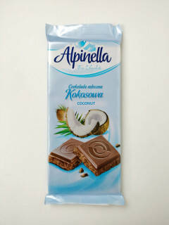 

Шоколад "Alpinella kokosowa" (Альпинелла молочный с кокосом) 100г