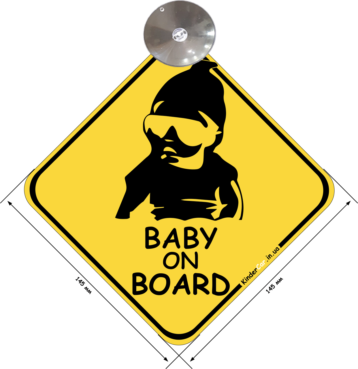 

ЗНАК НА АВТО "BABY ON BOARD" (МОДНИЙ) НА ПРИСОСЦІ