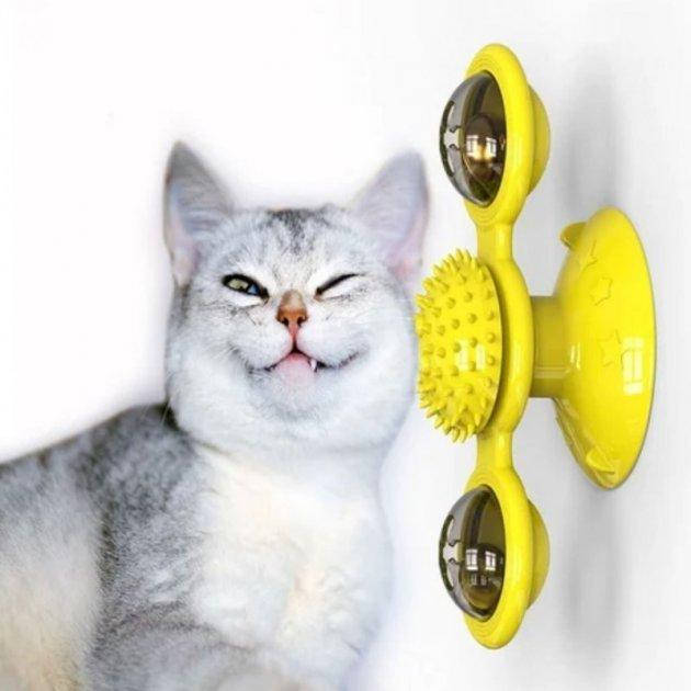 

Спиннер с кошачьей мятой и светящимся шариком для кота Cat Toy