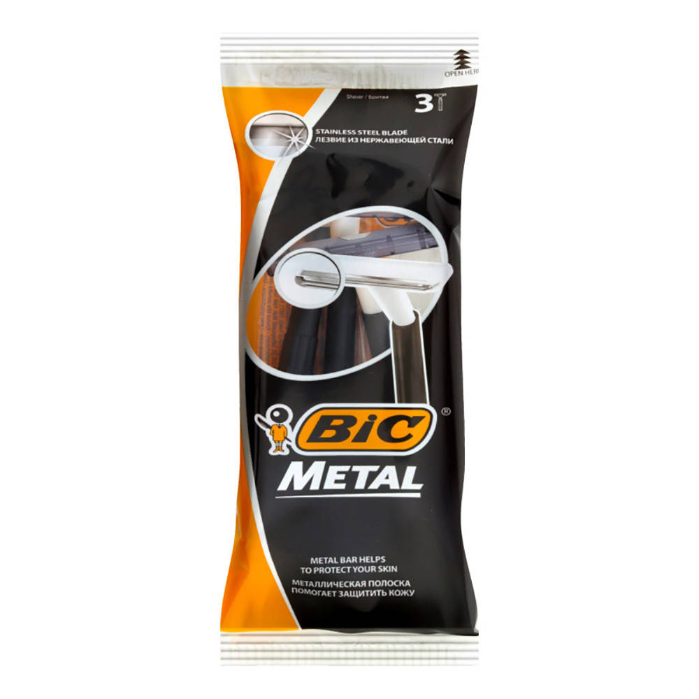 

Бритвы одноразовые BIC Metal 3 шт (3086123568679), Черный