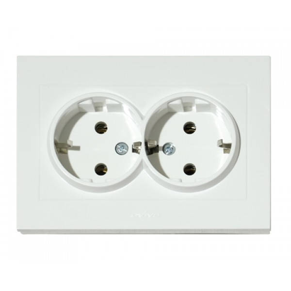 

Розетка двойная Ovivo Electric GRANO с зазем. белая (400-010300-908)