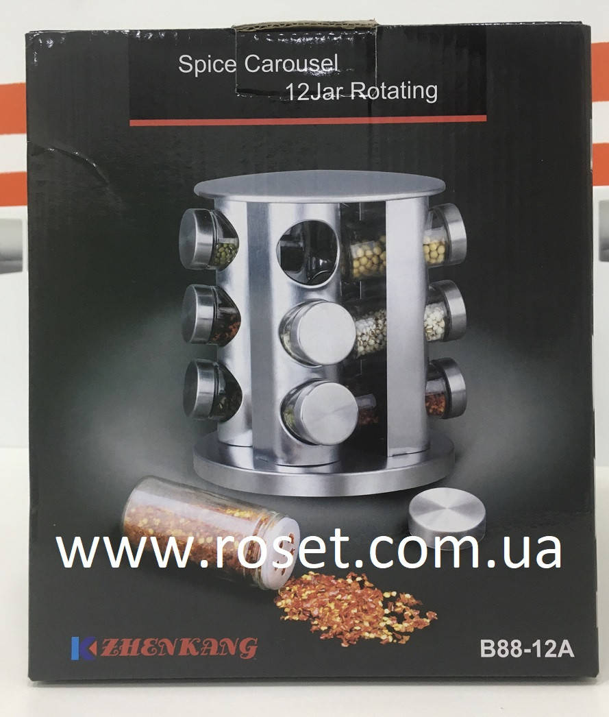 

Набор для специй ZhenKang B-88 12 емкостей и вращающаяся подставка (Спецовница)